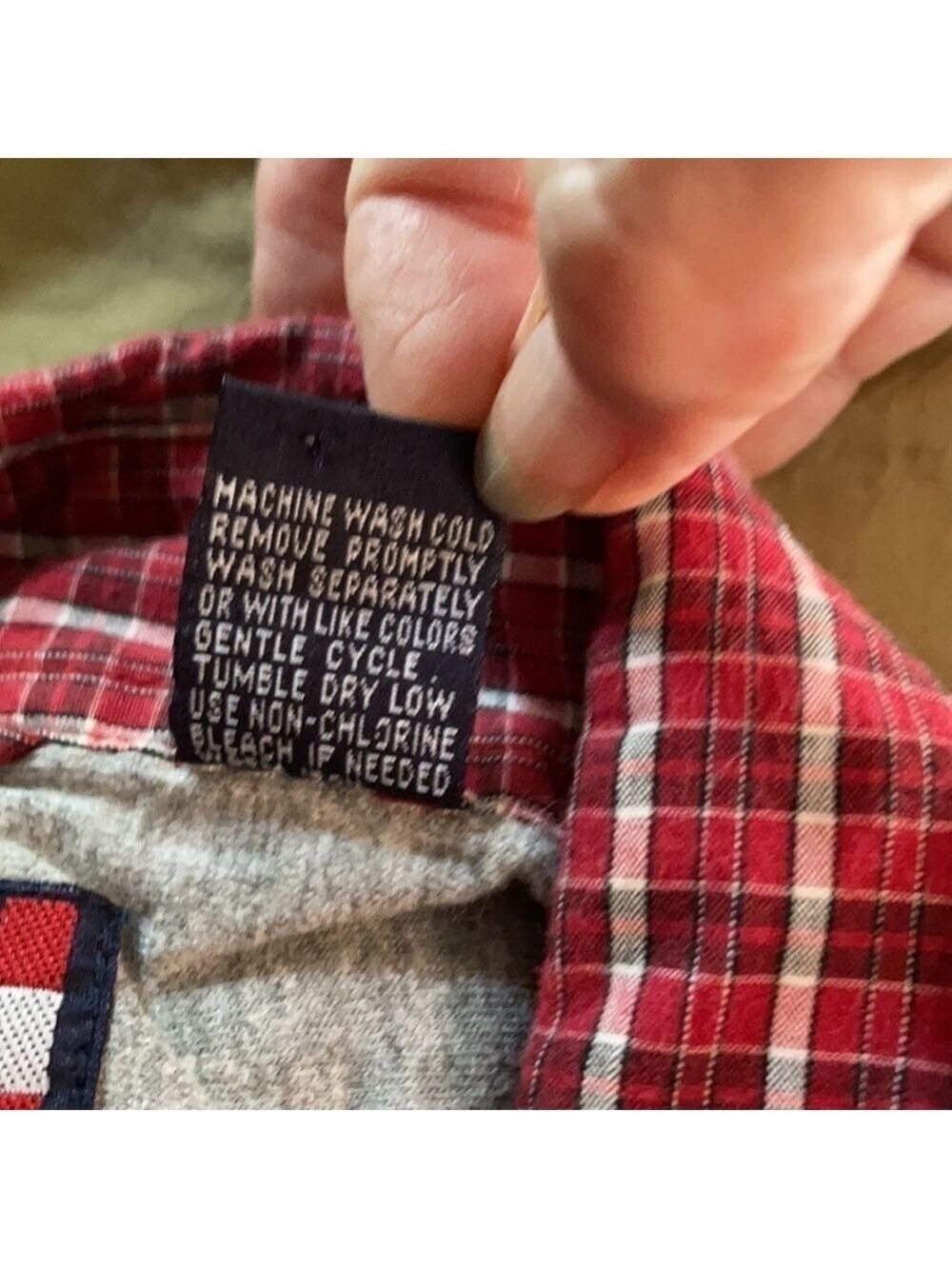 American Blue Lined Plaid Flannel Shirt Jacket | Red White Blue | XXL - Picture 4 of 5
